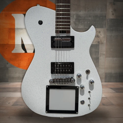Cort MBM-2 Manson Electric Guitar w/ Kaoss Pad and Sustainiac Electric Guitar w/ Hard Case - White Sparkle