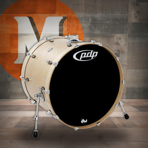 PDP Concept Maple Bass Drum  18x24 Natural to Charcoal Fade - Open Box | Musician Madness