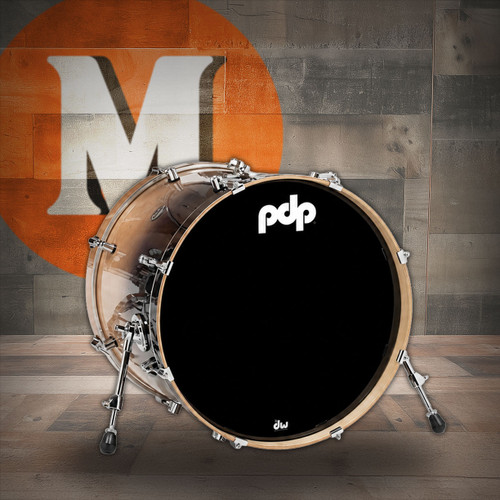 PDP Concept Maple Bass Drum  18x24 Natural to Charcoal Fade - Open Box | Musician Madness