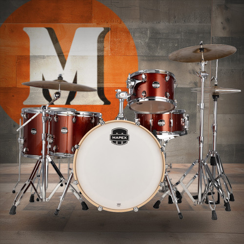 Mapex Mars Birch 5 Piece Crossover Shell Pack - Blood Orange Sparkle (MA528SFOR) | Musician Madness