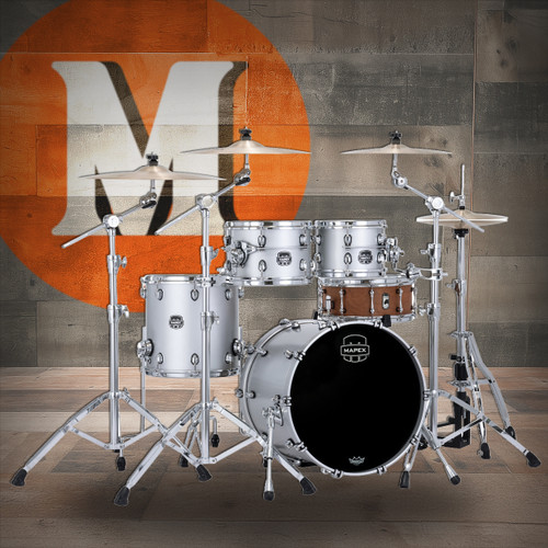 Mapex Saturn Evolution Fusion 4 Piece Shell Pack Without Snare - Iridium Silver (SE504XBPD)