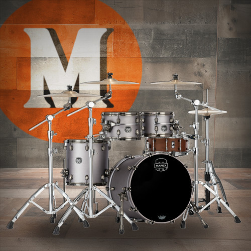 Mapex Saturn Evolution Fusion 4 Piece Shell Pack Without Snare - Gun Metal Grey (SE504XBBPG)