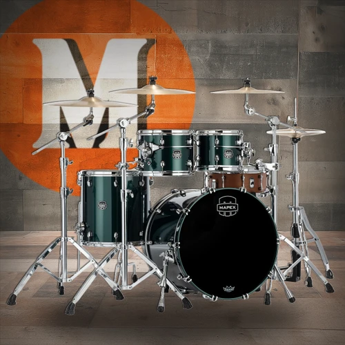 Mapex Saturn Evolution Rock 4 Piece Shell Pack Without Snare - Brunswick Green (SE529XBPQ)