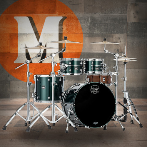 Mapex Saturn Evolution Classic 4 Piece Shell Pack Without Snare - Brunswick Green (SE529XEBPQ) | Musician Madness
