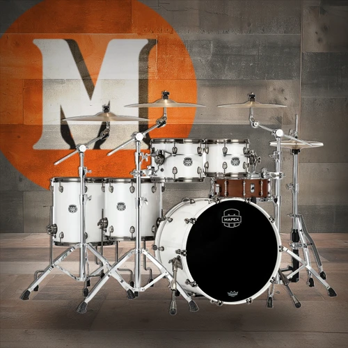 Mapex Saturn Evolution Workhorse 5 Piece Shell Pack Without Snare - Polar White (SE628XBBPI)