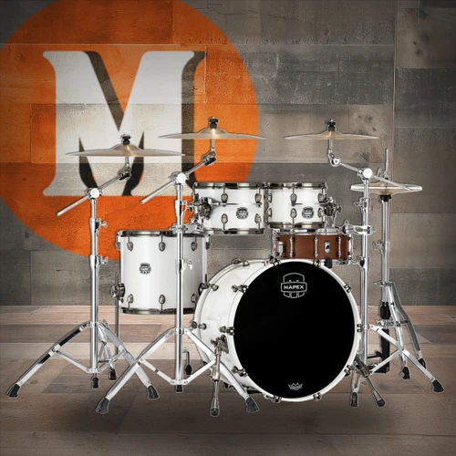 Mapex Saturn Evolution Classic 4 Piece Shell Pack Without Snare - Polar White (SE529XEBBPI)