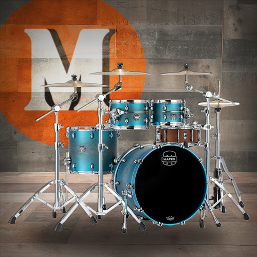 Mapex Saturn Evolution Classic 4 Piece Shell Pack Without Snare - Exotic Azure Burst (SE529XEMPT)