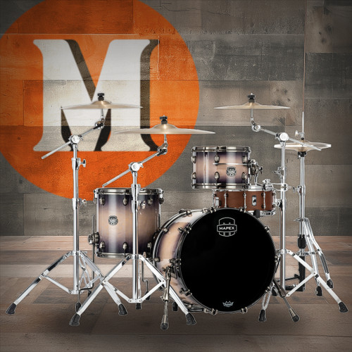 Mapex Saturn Evolution Hybrid Straight Ahead 3 Shell Pack Without Snare - Exotic Violet Burst (SE401XHBPZ) | Musician Madness