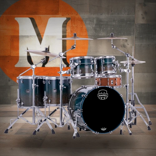 Mapex Saturn Evolution Workhorse 5 Piece Shell Pack Without Snare - Exotic Aegean Fade