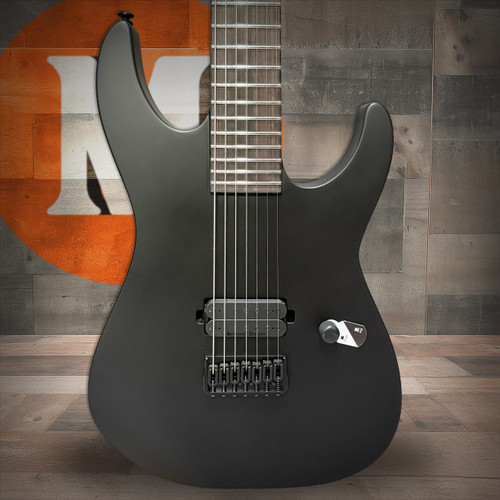 ESP LTD M-7 HT Baritone Black Metal 7-String Electric Guitar - Black Satin (LM7BHTBKMBLKS)|Musician Madness