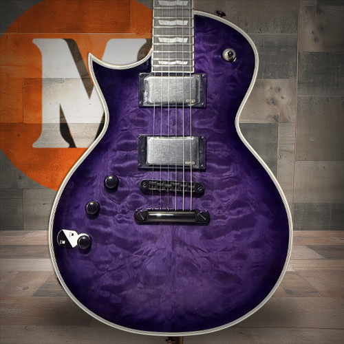 ESP LTD EC-1000 QM Left Handed Electric Guitar - See Thru Purple Sunburst (LEC1000QMSTPSBLH) | Musician Madness