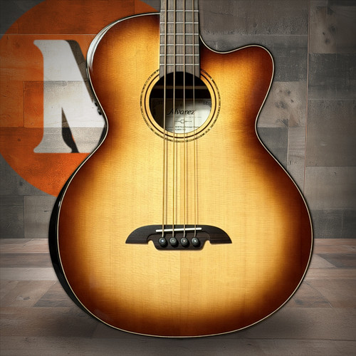Alvarez Artist Elite Bass Guitar Acoustic Electric Shadowburst Armrest with Cutaway (AEB70CE_Armrest_Shadowburst) | Musician Madness