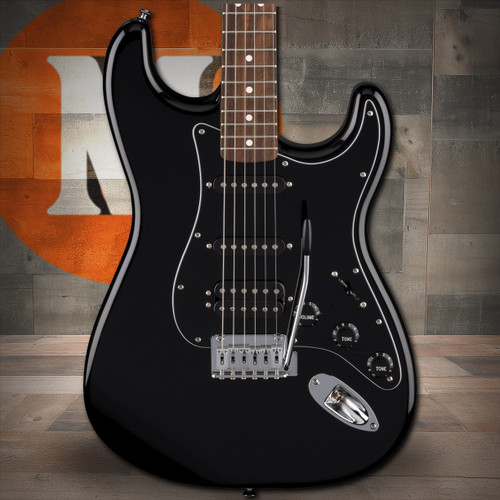 Fender Standard Stratocaster HSS, Laurel Fingerboard, Black Pickguard, Black | Musician Madness