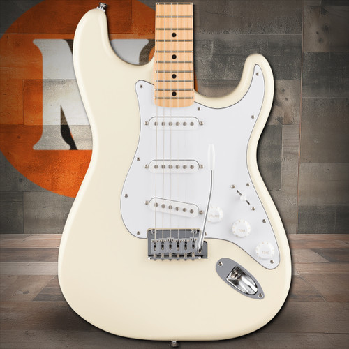 Fender Standard Stratocaster Maple Fingerboard, White Pickguard, Olympic White | Musician Madness