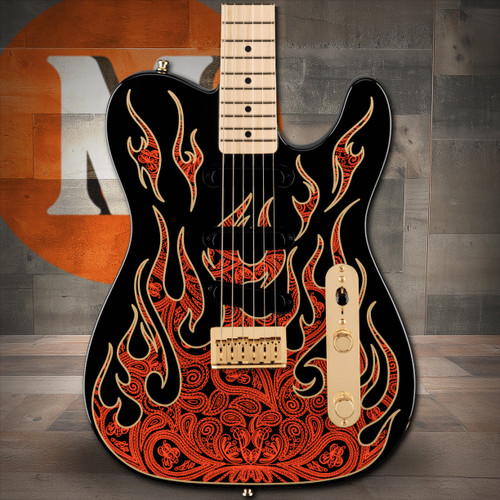 Fender James Burton Telecaster Maple Fingerboard, Red Paisley Flames | Musician Madness