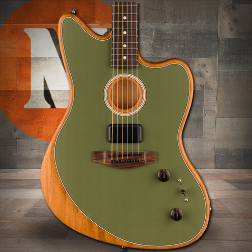 Fender Acoustasonic Player Jazzmaster, Rosewood Fingerboard, Antique Olive | Musician Madness