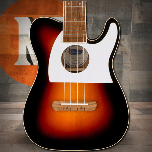 Fender Fullerton Tele Uke, Walnut Fingerboard, White Pickguard, 2-Color Sunburst | Musician Madness
