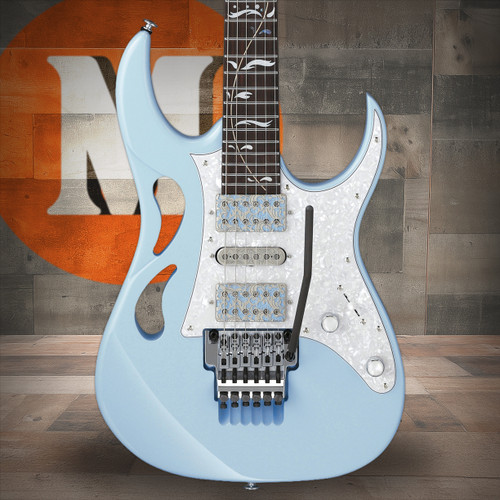 Ibanez Steve Vai Signature 6 String Electric Guitar w/Case - Blue Powder (PIA3761CBLP) | Musician Madness