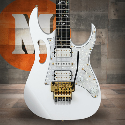Ibanez Steve Vai Signature 6 String Electric Guitar w/Bag - White (JEM7VPWH) | Musician Madness