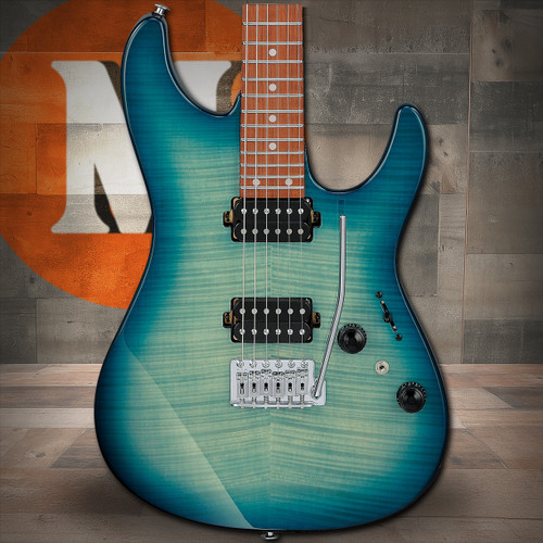 Ibanez AZ Standard 6 String Electric Guitar - Transparent Turquoise Burst (AZ24S1FTXB)