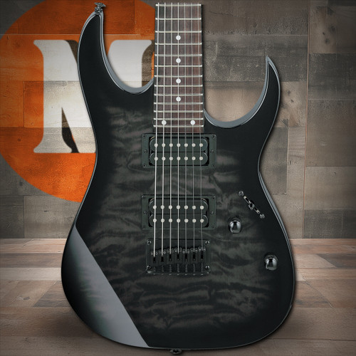 Ibanez GIO RG 7 String Electric Guitar - Transparent Black Sunburst (GRG7221QATKS) | Musician Madness