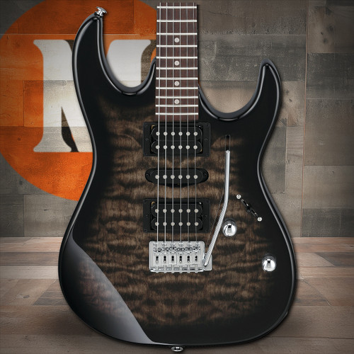 Ibanez GIO RX 6 String Electric Guitar - Transparent Black Sunburst (GRX70QATKS)
