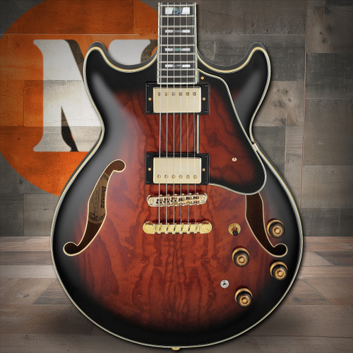 Ibanez AM Artstar 6 String Electric Guitar w/Case - Dark Brown Sunburst (AM153QADBS) | Musician Madness
