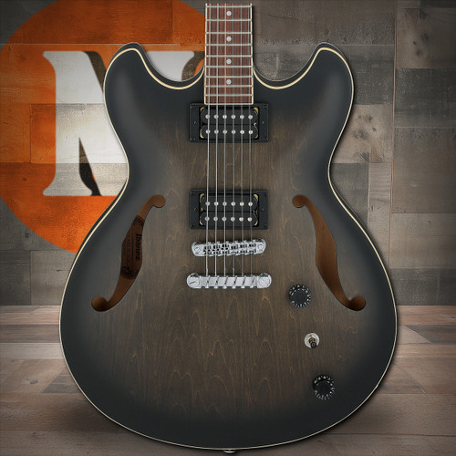 Ibanez AS Artcore 6 String Electric Guitar  - Transparent Black Flat (AS53TKF)