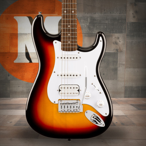 Squier Affinity Series Stratocaster Junior HSS - Laurel Fingerboard - White Pickguard - 3-Color Sunburst | Musician Madness