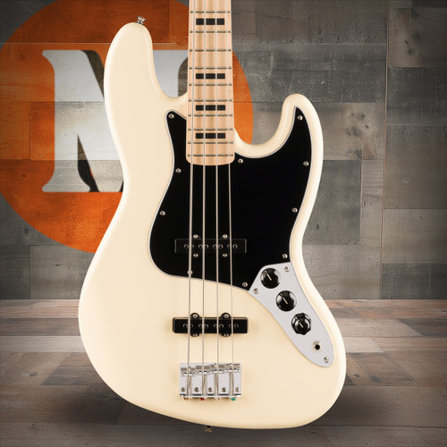 Squier Affinity Series Active Jazz Bass - Maple Fingerboard - Black Pickguard - Olympic White | Musician Madness