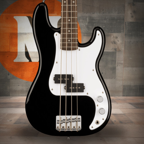 Squier Mini Precision Bass - Laurel Fingerboard - White Pickguard - Black | Musician Madness