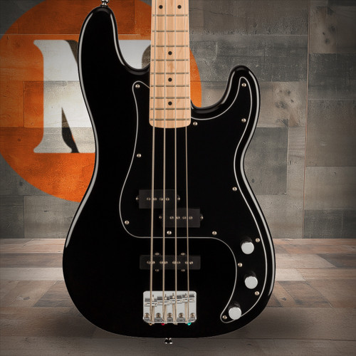 Squier Affinity Series Precision Bass PJ Pack - Maple Fingerboard - Black - Gig Bag - Rumble 15 - 120V | Musician Madness