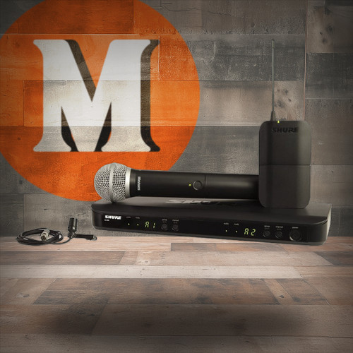 Shure BLX1288/CVL-H11 Wireless Combo System with PG58 Handheld and CVL Lav Mic H11 Band | Musician Madness
