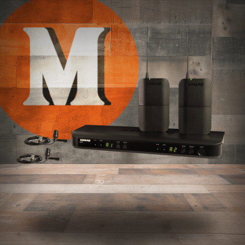 Shure BLX188/CVL-H11 Wireless Dual Presenter System with 2 CVL Lavalier Mics J11 Band | Musician Madness