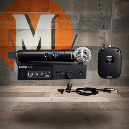 Shure SLXD124/85-J52 Wireless System with SLXD2/58 Handheld SLXD1 Bodypack and WL185 Mic J52 Band | Musician Madness