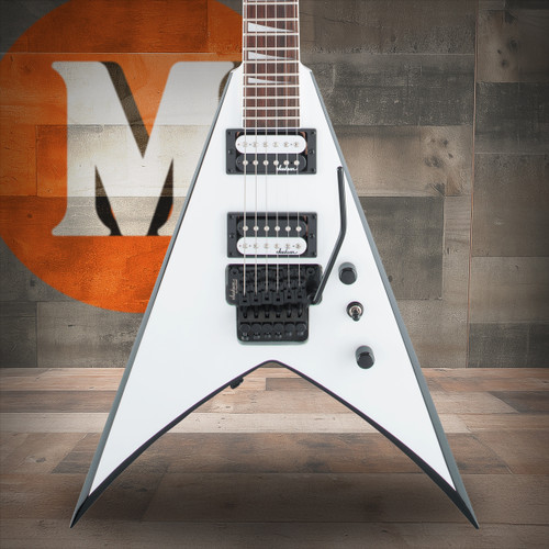 Jackson JS Series King V JS32 - Amaranth Fingerboard - White with Black Bevels | Musician Madness