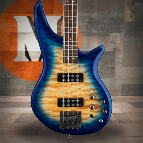 Jackson JS Series Spectra Bass JS3Q - Laurel Fingerboard - Amber Blue Burst | Musician Madness