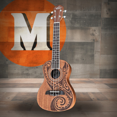 Oscar Schmidt OU2TAT-A Concert Ukulele. Natural Mahogany Maori (OU2TAT-A-U) | Musician Madness