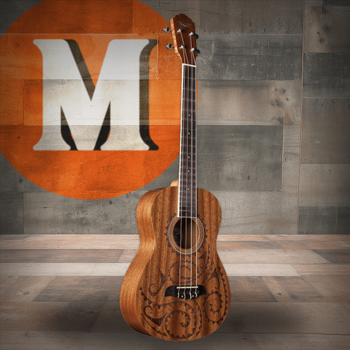 Oscar Schmidt OU52TAT-A Baritone Ukulele. Natural Mahogany Maori (OU52TAT-A-U) | Musician Madness