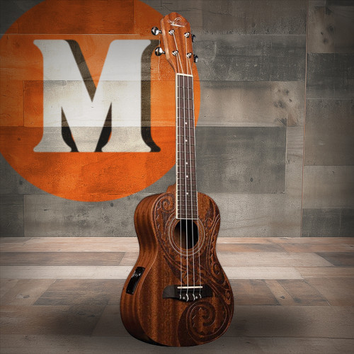 Oscar Schmidt OU2ETAT-A Concert Ukulele W/Pre Amp. Natural Mahogany Maori (OU2ETAT-A-U) | Musician Madness