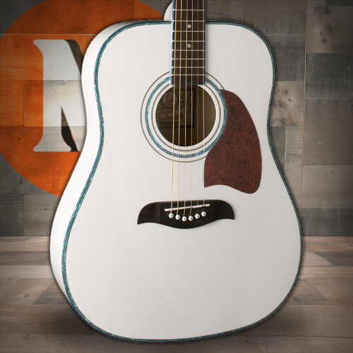 Oscar Schmidt OG2WH-A Dreadnought Acoustic Guitar. White (OG2WH-A-U) | Musician Madness