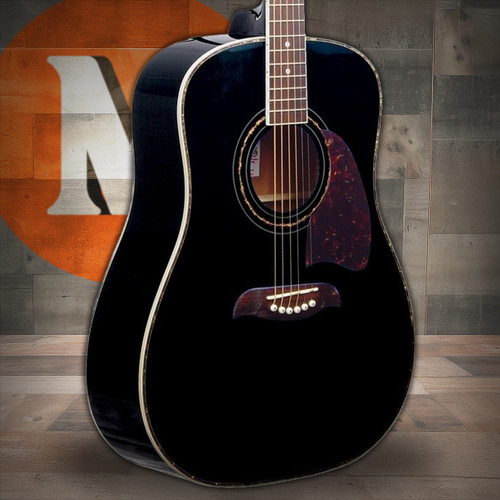 Oscar Schmidt OG2B-A Dreadnought Acoustic Guitar. Black (OG2B-A-U) | Musician Madness