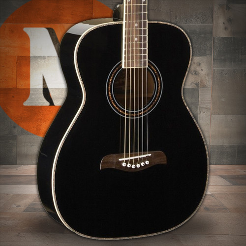 Oscar Schmidt OF2B-A Folk Acoustic Guitar. Black (OF2B-A-U) | Musician Madness