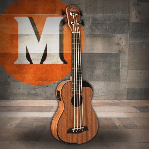 Oscar Schmidt OUB200K-A Acoustic Electric Cutaway Bass Ukulele. Comfort Arm Rest Natural Mahogany (OUB200K-A-U) | Musician Madness