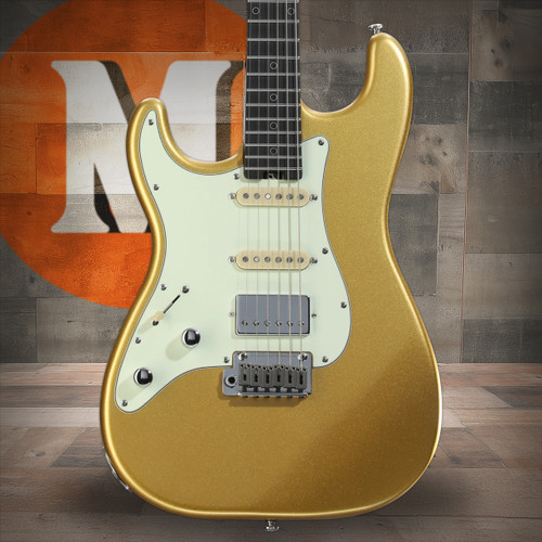 Schecter Nick Johnston Traditional HSS 10th Anniversary Left-handed Electric Guitar - Atomic Saffron (1157) | Musician Madness