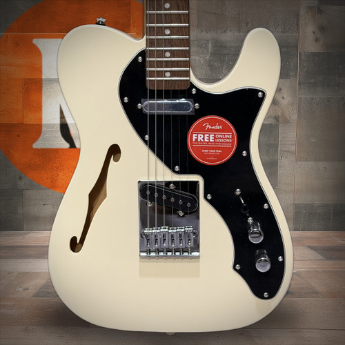 Squier Affinity Series Telecaster Thinline - Laurel Fingerboard - Black Pickguard - Olympic White | Musician Madness