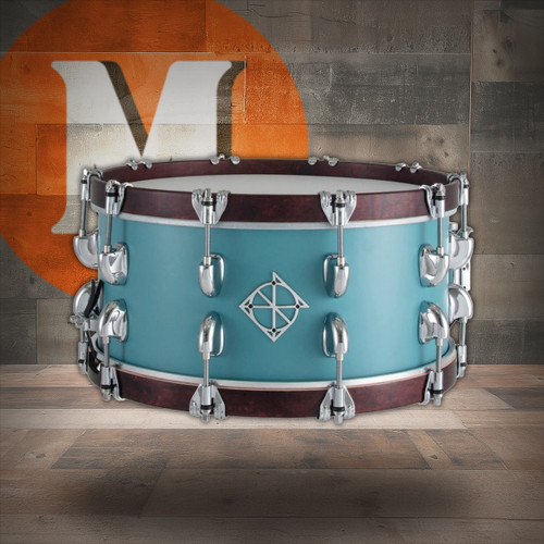 Dixon Cornerstone Select 6.5 x 14 Maple with Wood Hoops Snare Drum Quetzal Blue (SCSTM654QB) | Musician Madness