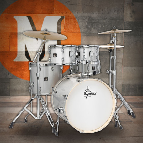 Gretsch Energy 5pc Drum Kit, with Hardware & Cymbals - Silver Sparkle (GE4E825) | Musician Madness