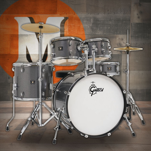 Gretsch Renegade 5pc Drum Kit, With Hardware - Grey Sparkle (RGE625GS) | Musician Madness