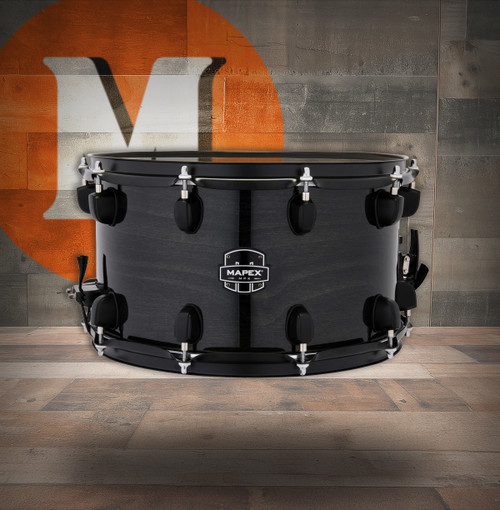 Mapex Mpx 14  In. x8 In. Maple/Poplar Hybrid Shell Snare Drum Trans Midnight Black (MPNMP4800BMB) | Musician Madness